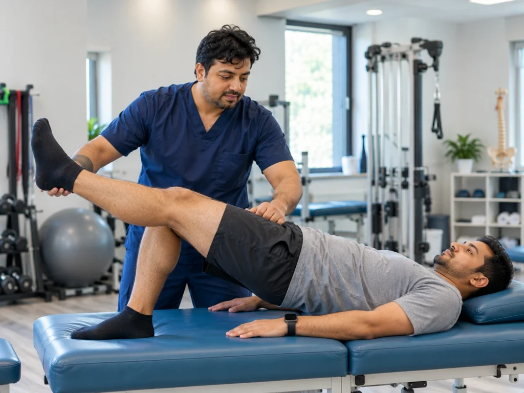 Guided hip rehabilitation exercise