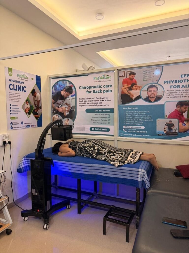 Treatment room with therapy equipment at Midas Physiocare
